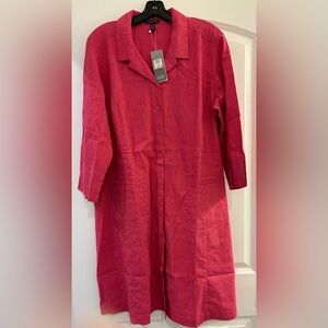 Eileen Fisher NWT Ginger Pink Classic Collar Dress